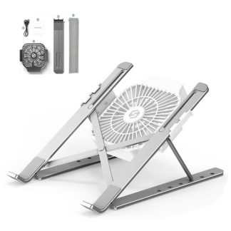 JF-055A1 Laptop Stand with Cooling Fan - 6-Speed Adjustment, Foldable and Portable Design