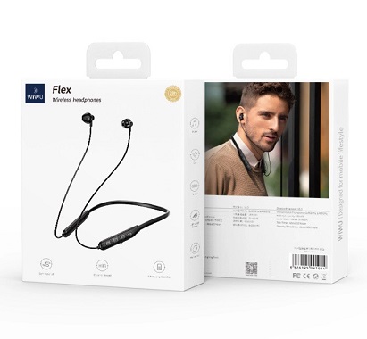 Wiwu Flex GB01 Neckband Wireless Earphones - Black
